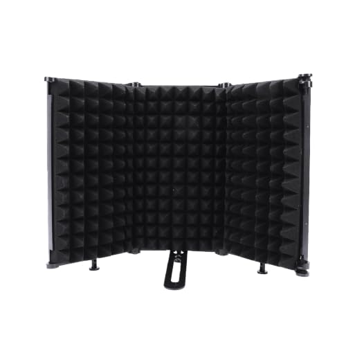 Cabina acústica plegable de 3 paneles para aislamiento vocal de escritorio para estudio de grabación y podcast miniatura 7