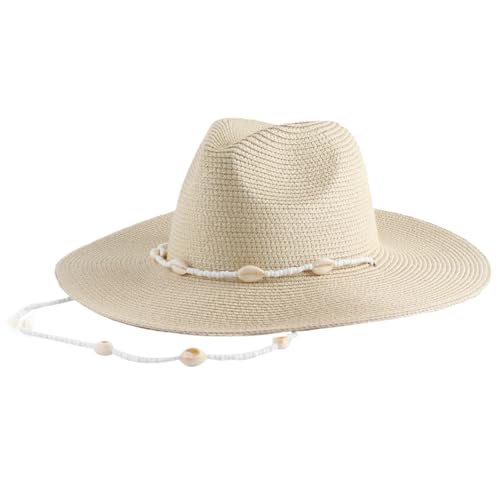 Sombrero Fedora de Playa para Mujer Beige miniatura 1