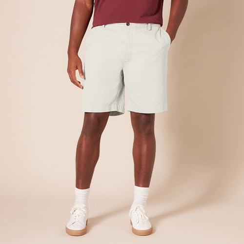 Image of Amazon Essentials Men's Classic-Fit 9 inch Cotton Twill Chino Shorts with Button-Through Pockets
