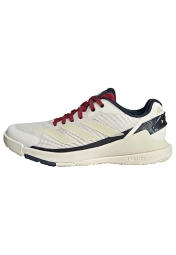 adidas Women's Zapatilla de pádel Crazyquick Lightstrike, Chalk White/Ice Gold Met. / Team Victory Red, 39 1/3