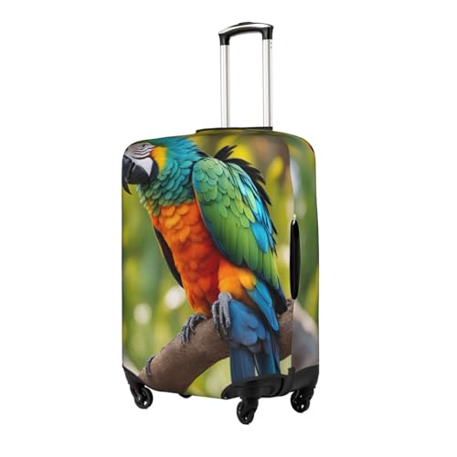 Fantastic Parrot Feather Print Personalized Travel Luggage Cover With Zipper, Elastic Luggage Cover,For Daily Use2