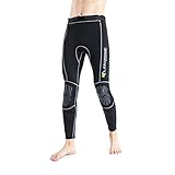 FABRICATION DE MATÉRIAU DE QUALITÉ ÉLEVÉ: Le pantalon de combinaison a été fabriqué en néoprène hautement extensible de 3 mm d'épaisseur.Ajustement confortable,ajustement chaud.Des coutures à huit aiguilles en fil noir réduisent l'irritation des coutures. Lorsque vous les portez, elles sont confortables et ajustent vos jambes pour vous.