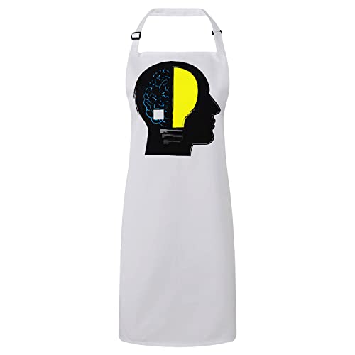 Dessin cerveau ampoule tablier cuisine blanc idée cadeau original