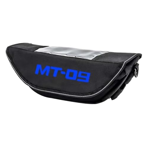 TXDBD wasserdichte Motorrad-Lenkertasche, Reisetasche, Display, GPS, Navigationstasche Für Yamaha MT-09, Outdoor-Satteltasche Wasserdichtes Schnellverschlusspaket(SCHWARZ2)