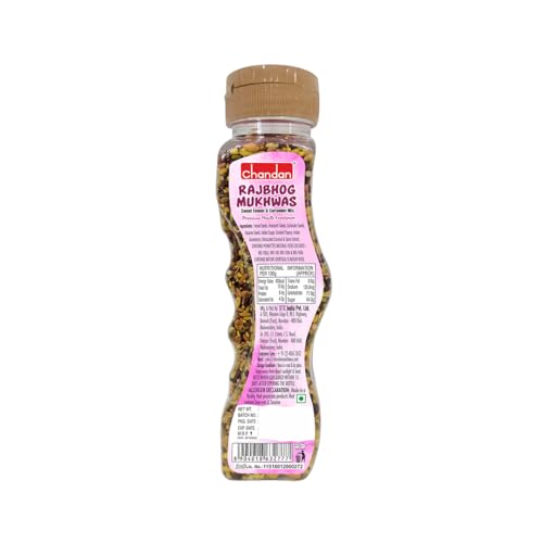 Image of Chandan Mouth Freshener Rajbhog Mukhwas 100% Natural | Premium Mouth Freshener | 160 grams | Sugar Coated Fennel and Dry Dates Mix (Pack of 2)