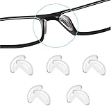 Brille Nasenpads Silikon Nasenpads Anti Rutsch Selbstklebende Nasenpads für Brillen Sonnenbrillen, 5 Paare, Transparent