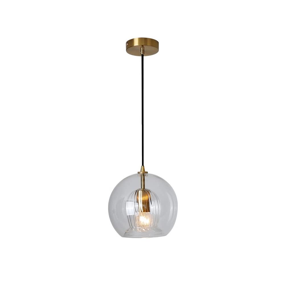 PLQWUJD Exquisite Chandelier Creative Individual Double-Glazed Chandeliers,Modern Designer Bronze Ball Chandeliers,E27 Nordic Brass Glass Chandeliers for Restaurant Dining Table Bar