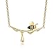 Biene Kette Silber 925 Biene Anhänger Halskette Biene Und Wassertropfen Honig Kette Biene Schmuck Geschenke Damen Mädchen