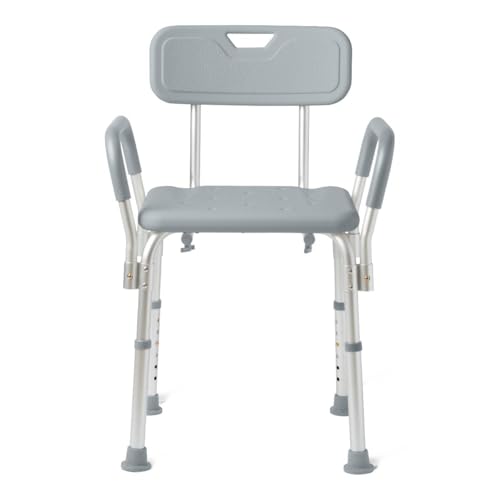 Caring Bath Chair for Seniors, Shower Seat with Removable Backrest,