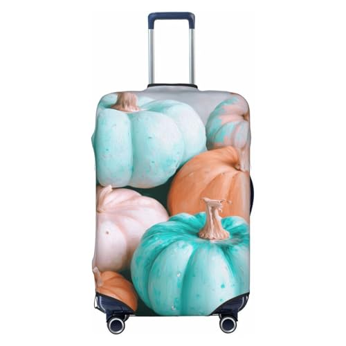 Pumpkins In Pastel Colors Elastic Travel Luggage Covers Dustproof Scratch-Resistant Suitcase Protector Fit 22-24 Inch
