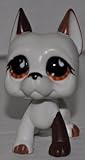 Great Dane #750 (White/Brown, Brown/Orange Eyes) Littlest Pet Shop (Retired) Collector Toy - LPS Collectible Replacement Single Figure - Loose (OOP Out of Package & Print)