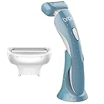 Brori Electric Razor for Women (Blue) Plus Extra Original Replacement Shaver Head (White)
