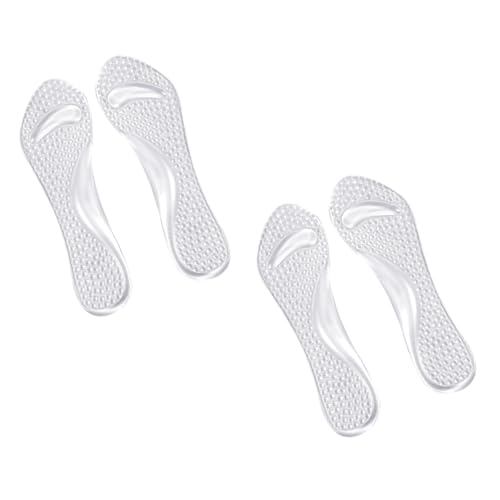 NOLITOY 2 Pairs Non-Slip Massage Mat Insoles for Heels High Heel Inserts Shoe Inserts for Women Boot Heels High Heels Comfortable Shoes Insoles Support Pad Arch of Foot Gel Women's White