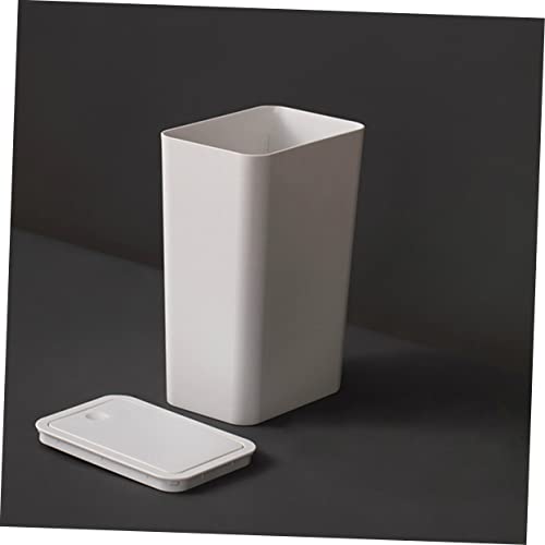 Caneca de basura pequeña rectangular con tapa de plástico miniatura 2