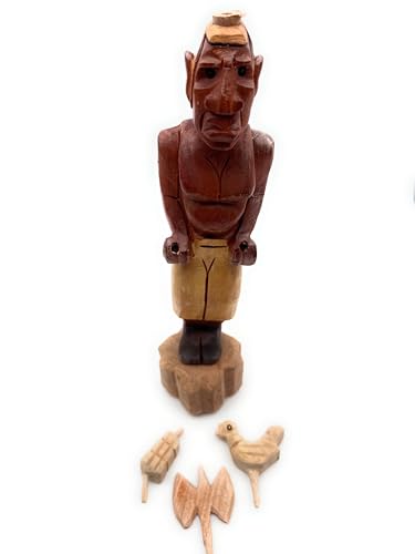 Estatua de madera religiosa Obba 17.5 pulgadas miniatura 2