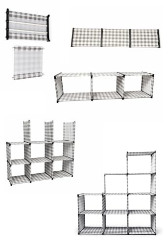 Image of 9 Layer Cube Wardrobe Storage Organizer Rack for Clothes & Linen | Multi-Layer Foldable Fabric Shelf Organizer | Space Saving Closet Storage Unit for Bedroom (9 Layer With Cover)