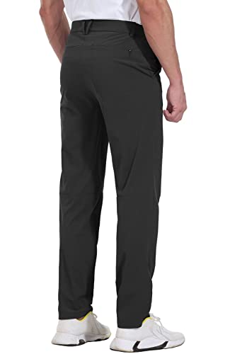 Rdruko Men's Stretch Golf Pants Quick Dry Lightweight Casual Dress Pants with Pockets3