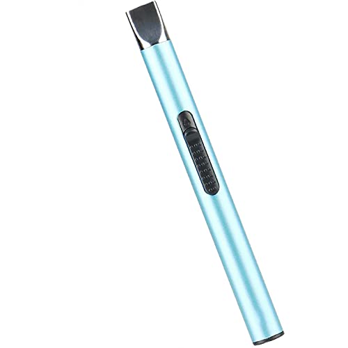 REIDEA Candle Lighter, Windproof Flameless Electric Plasma Arc Lighter USB Rechargeable Lighter with Safe Switch Long Lighter for Home Cooking, Kitchen, BBQ, Firework, Camping (Blue)