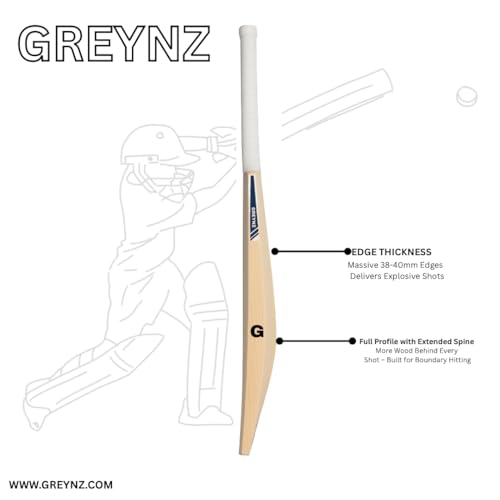 Image of Timeless Edition English Willow Cricket Bat - Full Size | Thick Edges | Singapore Cane Handle | Ready to Play | for Leather Ball