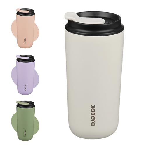 Image of BJPKPK 16oz Insulated Travel Coffee Mug, Stainless Steel Tumbler