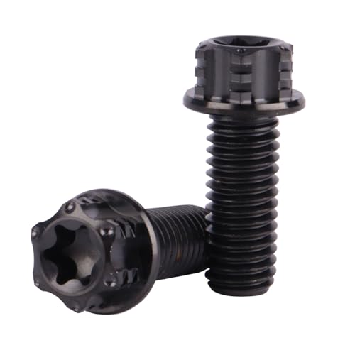 Image of 4Pcs Titanium Bolt Flange Torx Head M8 M10 x 20 25 30mm Screw Bolt for Motorcycle Car Modifications (Black, M8x20mm)