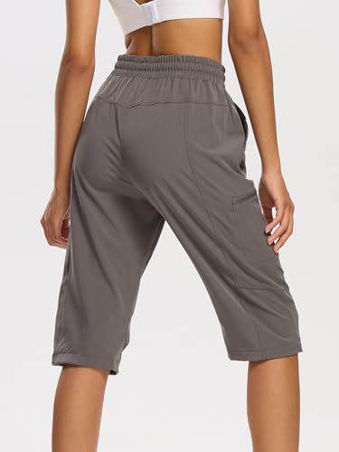 DEVOROPA Women's Hiking Long Shorts Knee Length Lightweight Quick Dry Cargo Athletic Bermuda Beach Shorts with Zipper Pockets2