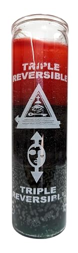Generic Triple Reversible Red/Black/Dark Green Pillar Candle