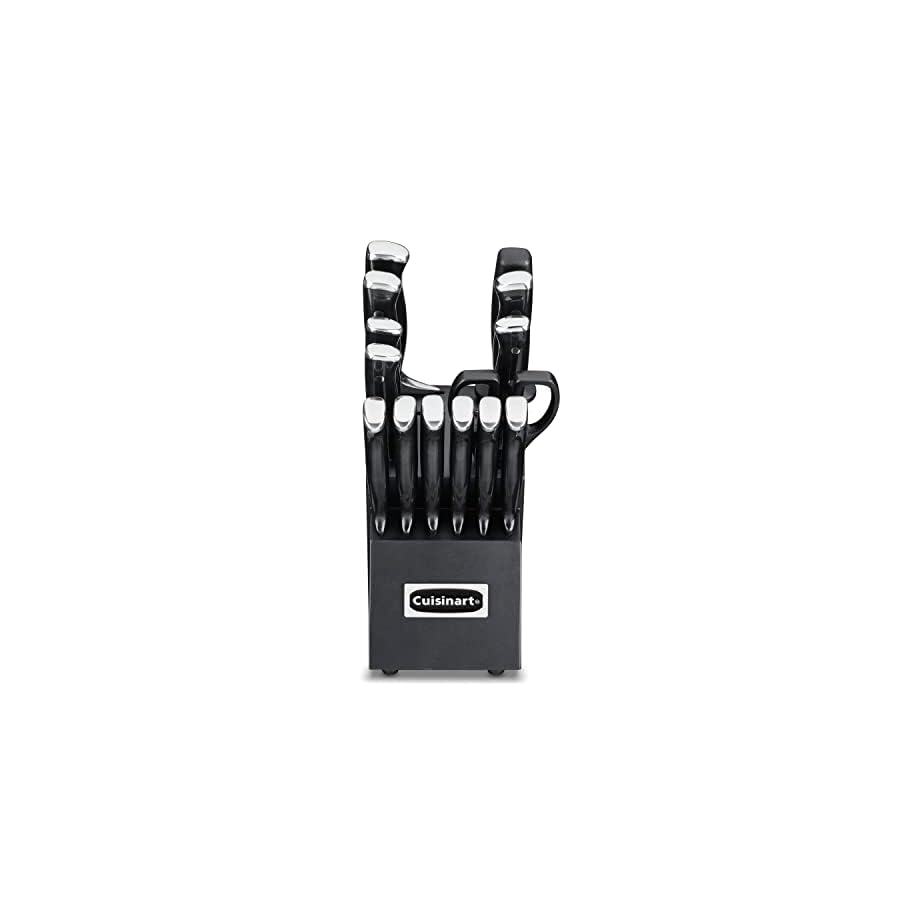 Cuisinart-15-Piece-Knife-Set-with-Block-High-Carbon-Stainless-Steel-Forged-Triple-Rivet-BlackBlack-C77BTR-15PBK Cuisinart 15-Piece Knife Set with Block, High Carbon Stainless Steel, Forged Triple Rivet, Black/Black C77BTR-15PBK