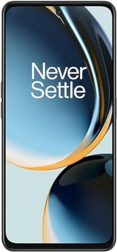 Pantalla del OnePlus Nord CE 3 Lite 5G en primer plano con el texto 'Never Settle'