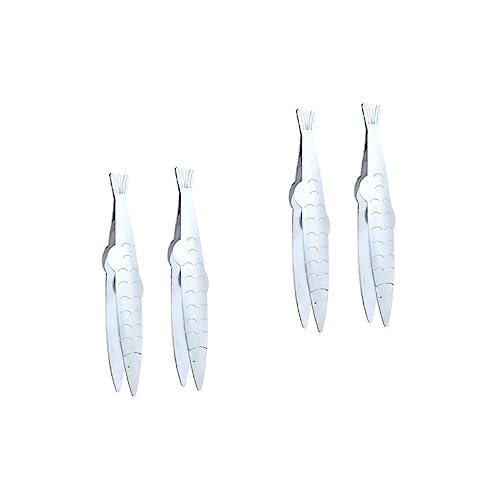 UPKOCH 4pcs Fishbone Tweezers Stainless Steel Cooking Utensils Pig Hair Removers Goose Hair Tweezers Kitchen Tools for Kitchen Essentials