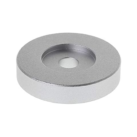 sara-u Record Turntable Adapter 45 RPM Aluminum Silver for 7 Vinyl Technics SL1200 Series, one Cover