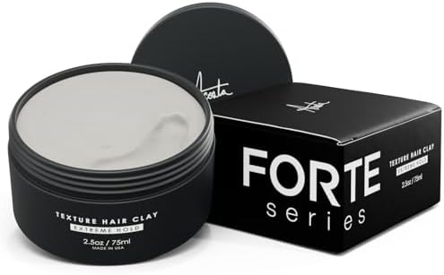 Hair Clay for Men by Forte Series | Extreme Hold Men's Hair Clay | Matte Clay with Natural Ingredients to Add Texture, Volume and Definition to Thick/Coarse Hair | Premium Men's Hair Styling Products