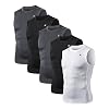 5 Pack Men’s Compression Shirts Sleeveless Workout Tank Top BaseLayer | Moisture wicking, lightweight, tagless, quick dry, 4 way stretch, elastic fabric, workout, fitness, gym, running, basketball