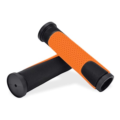 Manopla de Borracha TPR para bicicleta, 125mm, Preto/Laranja