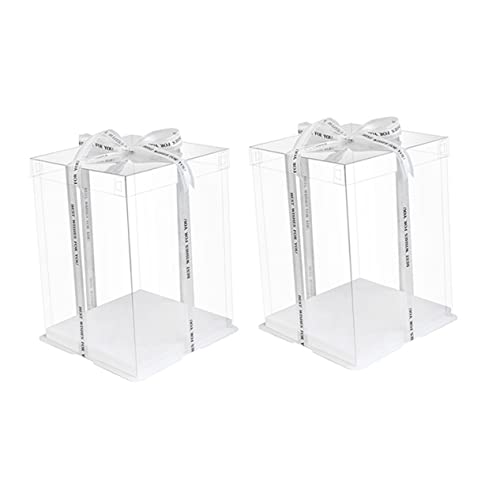 Beaupretty 2個ケー ックス 婚式 日用ケーキ包装 耐久性のあ底板付 簡 み立て可