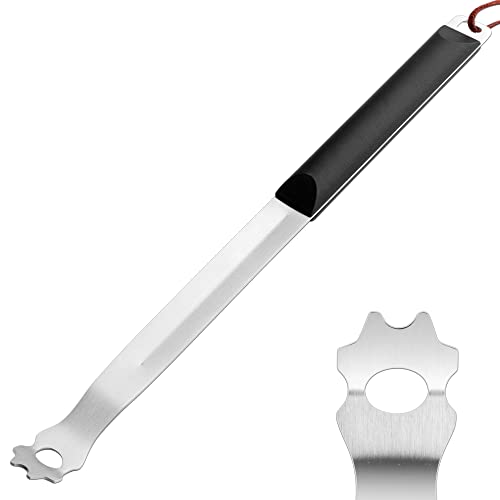 Grate Grill Scraper with Long Handle, Universal 14' Long Stainless Steel Grill Cleaner, Grill Grate...