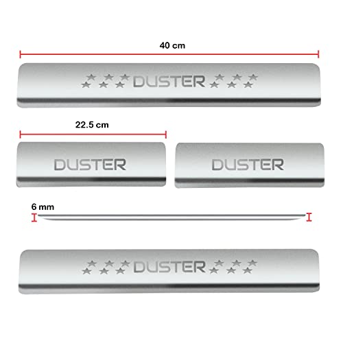 Image of AC Door Sill /Foot Step Stainless Steel Scuff Plate Plates Compatible with Renault Duster (Set of 4 Pcs)