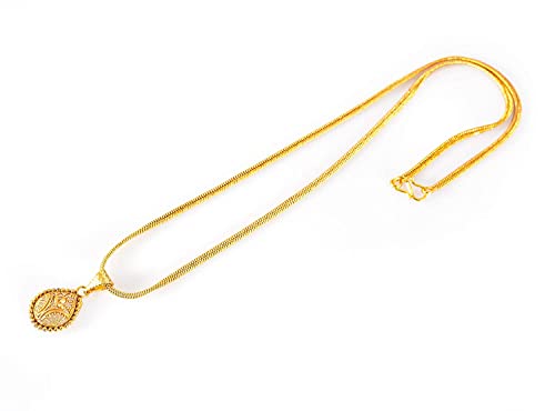 Image of Handicraft Kottage 1gm 22Ct Gold Plated chain with Pendant | latest & Stylish Celebrity Inspired Chain /Necklace /Jewellery Set /Fashion jewellery for Men, Women Boys Girls