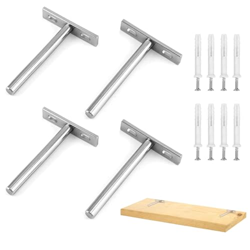 Unsichtbar Regalbodenträge, Unsichtbar Regalträger, 100MM Schwebende Regalhalterungen, 4 Stück Unsichtbar Regalträger für Wand Montage, , mit Schrauben für Regale Wanddeko Schrank Kabinett Möbel