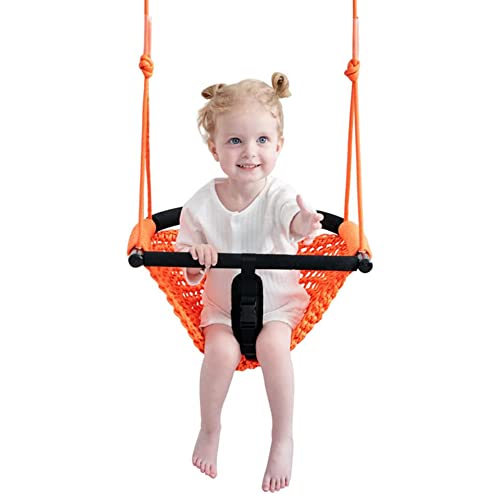 SFITVE Babyschaukel,Kinderschaukel mit Verstellbaren Seilen,für Kinder Heavy Duty Seilspiel Sicher Kinder Swing Set, für Outdoor Indoor,Garten(Color:Orange)