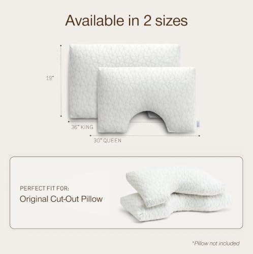 Image of Coop Home Goods Original Cut-Out Pillowcase, King Size Pillow Cover for Memory Foam Pillows, Ultra-Soft Lulltra Fabric, Wrinkle-Resistant & Breathable Cases with Zipper for Bed Pillow (36 inch x 19 inch)