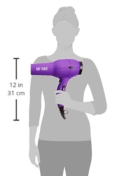 Hot Tools Pro Artist 1875 Watt Turbo Ionic Hair Dryer, Purple | Smooth, Frizz Free Blowouts, 6 Heat/Speed Options + Cool Shot, Includes Concentrator & Styling Pik