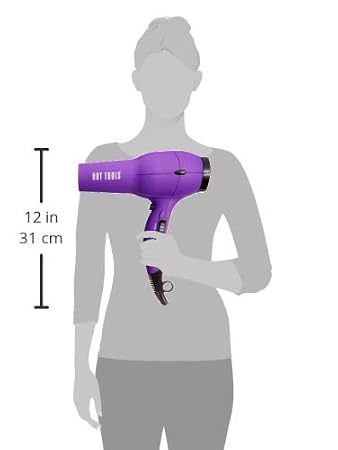 Hot Tools Pro Artist 1875 Watt Turbo Ionic Hair Dryer, Purple | Smooth, Frizz Free Blowouts, 6 Heat/Speed Options + Cool Shot, Includes Concentrator & Styling Pik