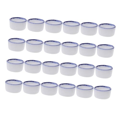 ibasenice 24個セラミック製ミニ水ボウル 爬虫類 カエル ハムスター 小型ペット用 食べ皿 給水プレート タランチュラ クモ サソリ対応