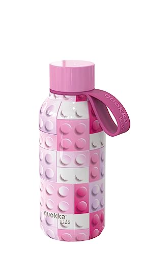 Quokka KIDS BOTELLA TERMO SOLID CON COLGADOR PINK BRICKS 330 ML