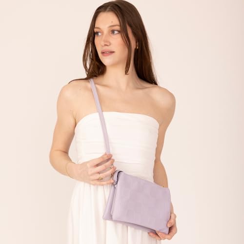 JEN & CO. Izzy Vegan Leather Checker Crossbody Bags Clutch Purses Wristlet Wallet Shoulder Handbag for Women2