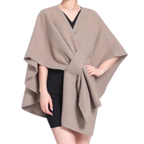 Elegant Shawl Wraps Soft Open Front Poncho Sweater, Womens Fall Winter Knit Poncho Cape Warm Shawl Wraps for Evening