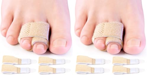 Image of Bukihome Hammer Toe Straighteners for Bent Toes, 4 PCS Toe Splints, Toe Corrector, Toe Wraps for Curled Toes, Crooked Toes and Hammer Toes (Pack of 2)