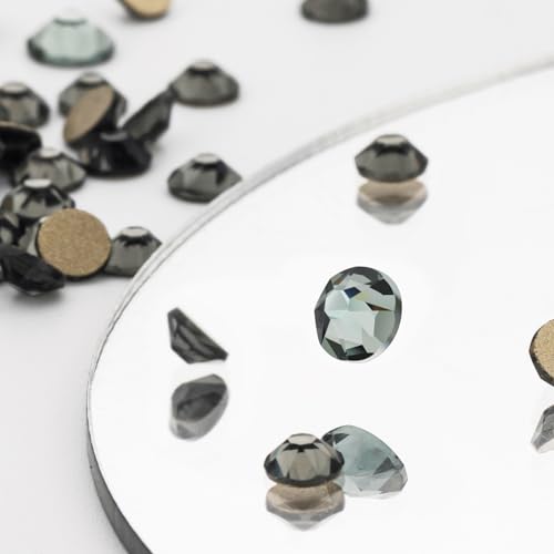 Image of Novani Gray Rhinestones 1440pcs Flat Back Round Rhinestone Style 2088 Sparkly Crystal Gemstones for Nail Art and Crafting SS16,3.8-4.0mm