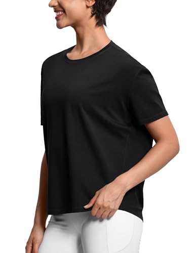 THE GYM PEOPLE Women's Short Sleeve Workout T-Shirts Back Loose Fit Running Yoga Tee Tops3